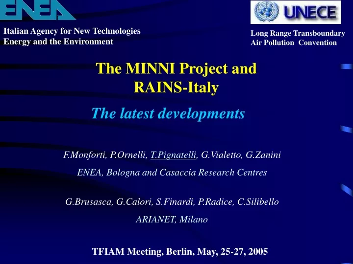 the minni project and rains italy