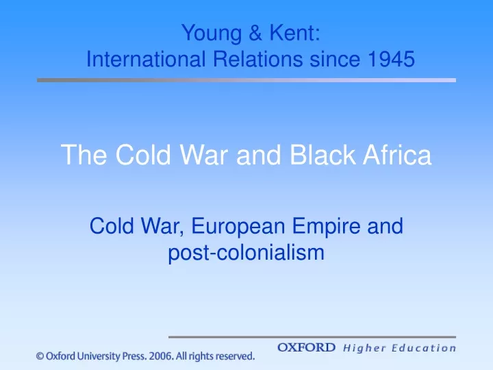 the cold war and black africa