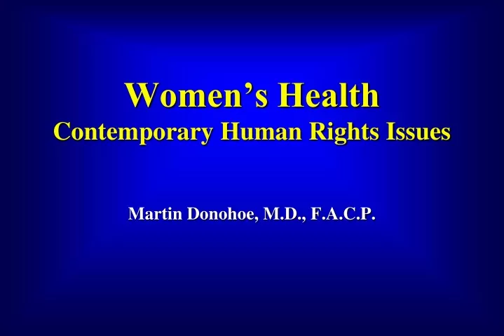 women s health contemporary human rights issues