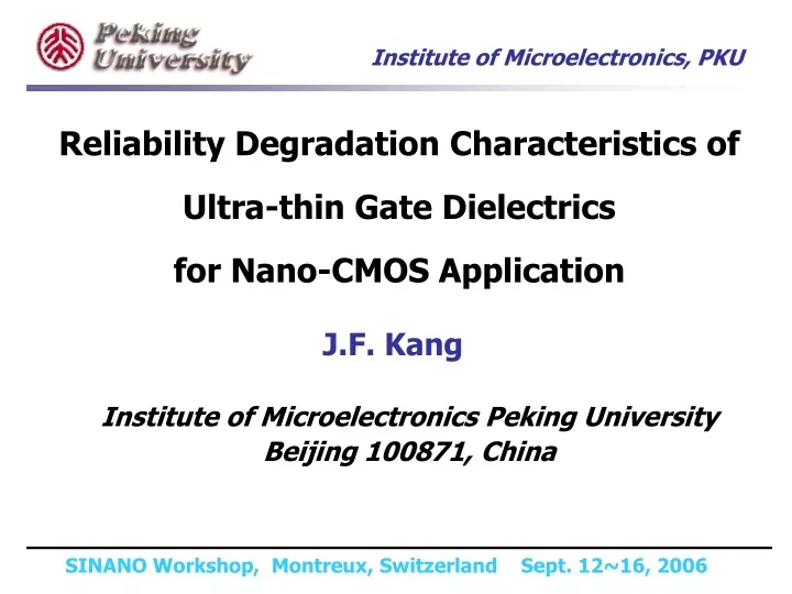 reliability degradation characteristics of ultra