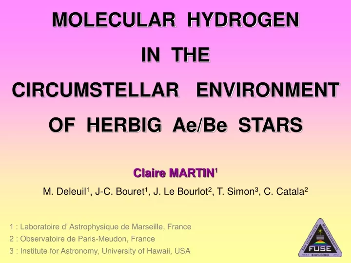 molecular hydrogen in the circumstellar