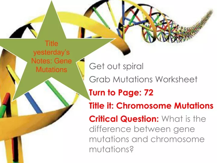 title yesterday s notes gene mutations