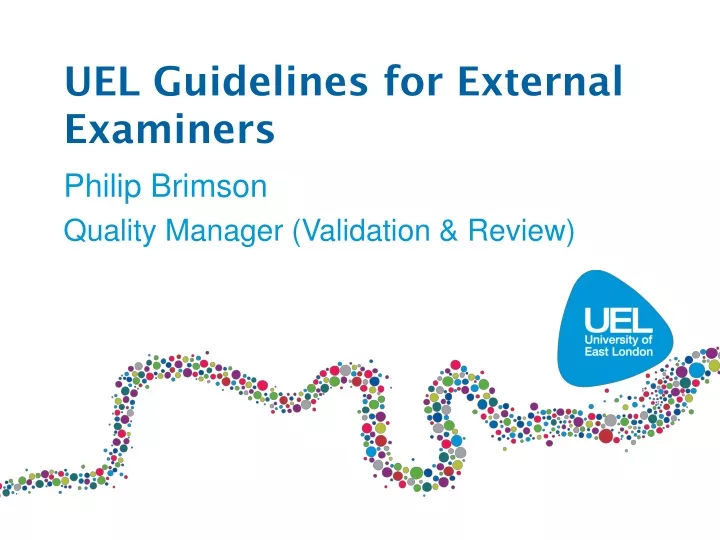 uel guidelines for external examiners