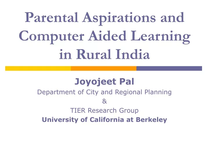 parental aspirations and computer aided learning in rural india