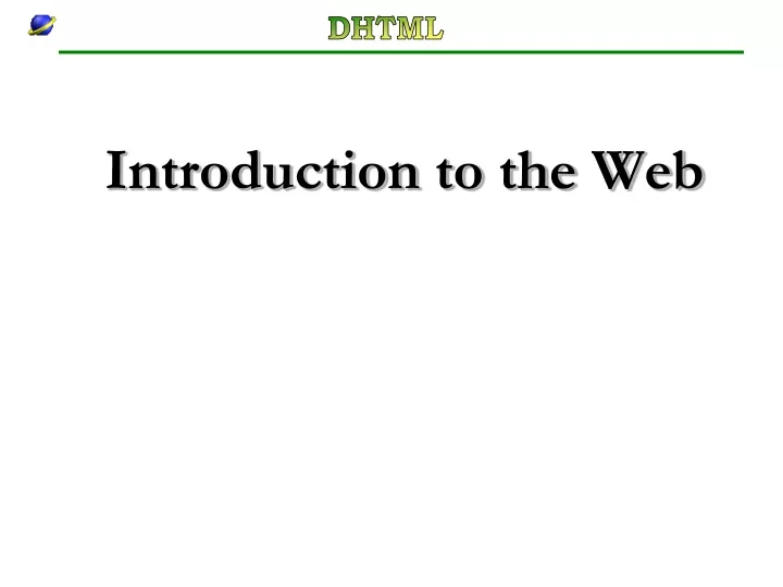 introduction to the web