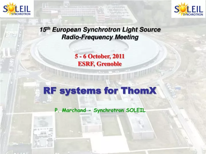 15 th european synchrotron light source radio