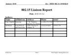 802.15 Liaison Report - slide 1