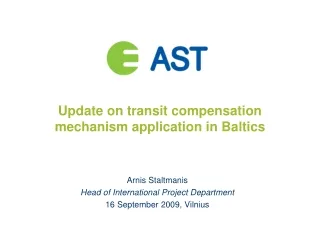 Update on transit compensation mechanism application in Baltics