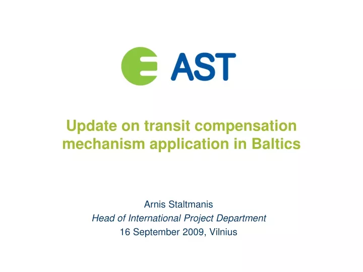 update on transit compensation mechanism application in baltics