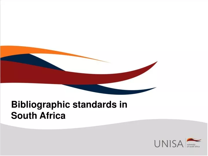 bibliographic standards in south africa