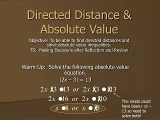 Directed Distance &amp; Absolute Value