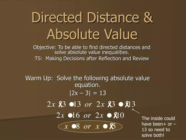 directed distance absolute value