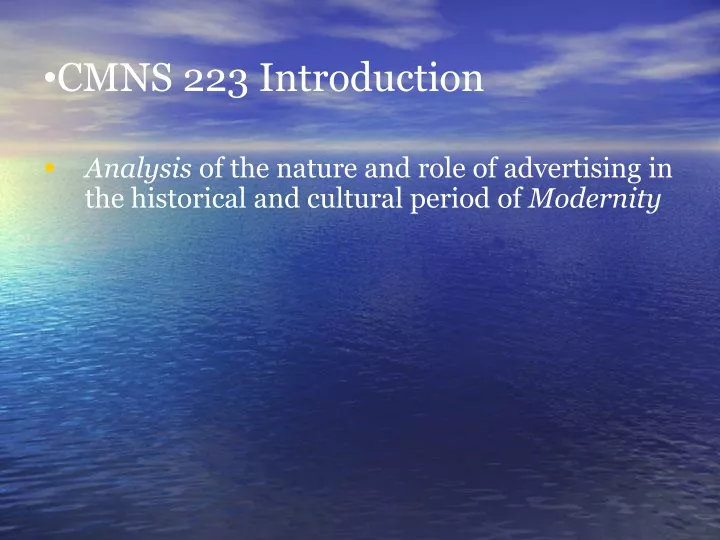 cmns 223 introduction