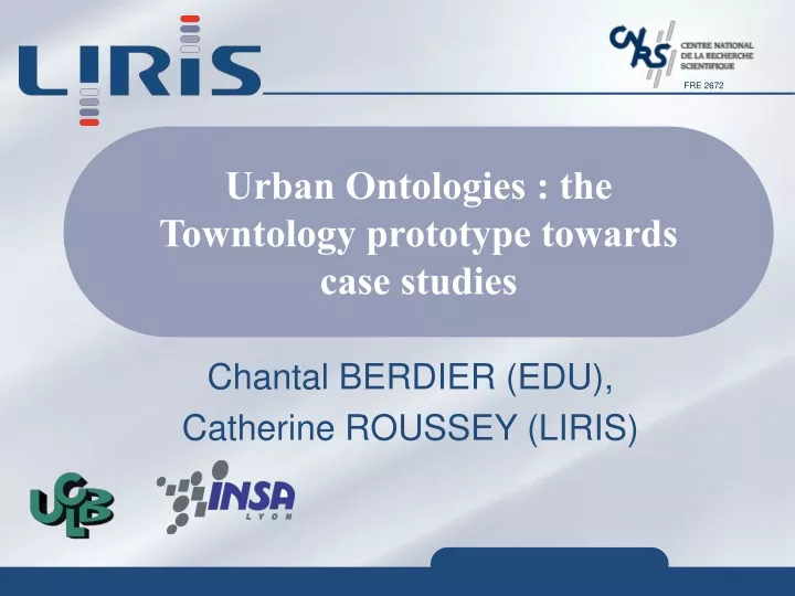 urban ontologies the towntology prototype towards case studies