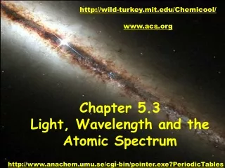 Chapter 5.3 Light, Wavelength and the Atomic Spectrum