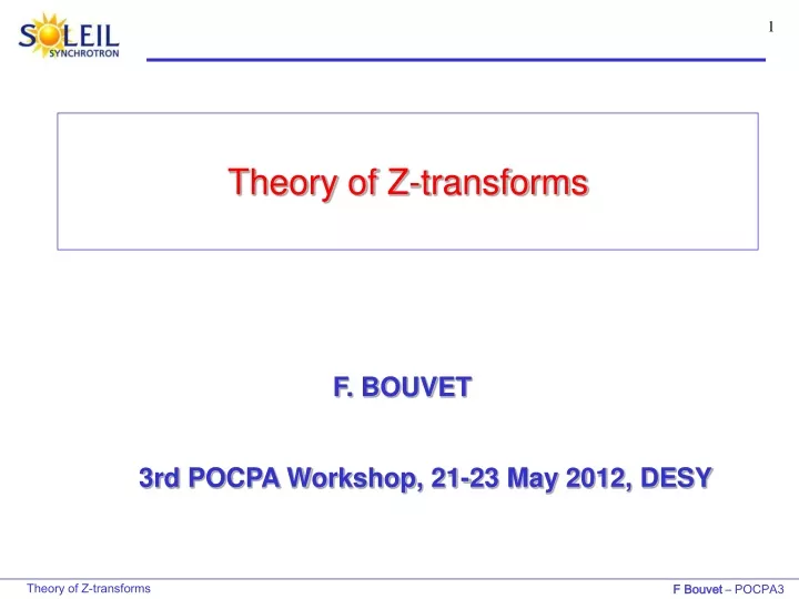 theory of z transforms