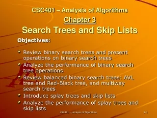 CSC401 – Analysis of Algorithms Chapter 3  Search Trees and Skip Lists