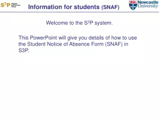 Information for students  (SNAF)