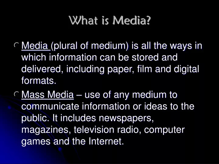 what is media