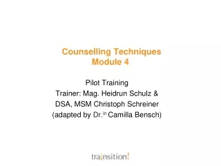 Counselling Techniques Module 4