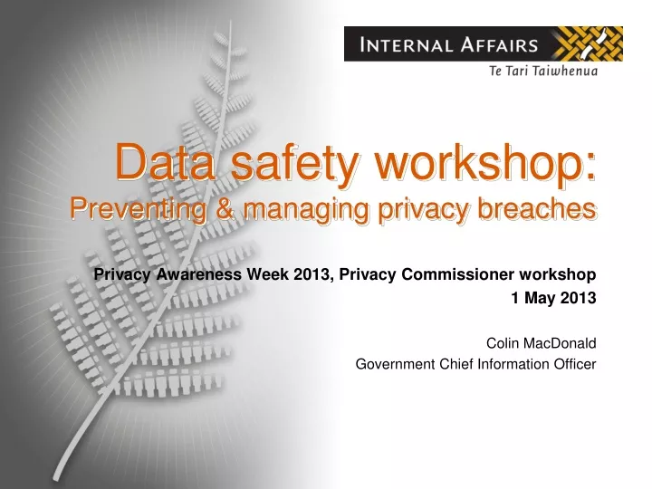 data safety workshop preventing managing privacy breaches