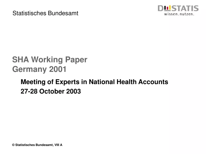 sha working paper germany 2001