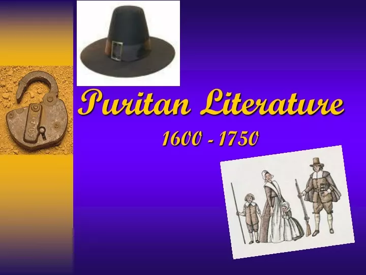 puritan literature 1600 1750