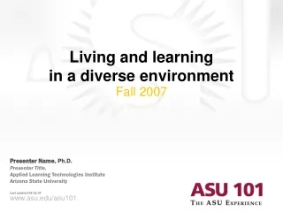 Living and learning  in a diverse environment