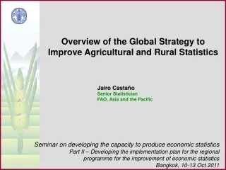 Overview of the Global Strategy to Improve Agricultural and Rural Statistics