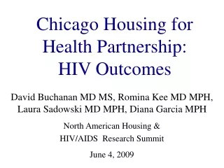 Chicago Housing for Health Partnership:  HIV Outcomes