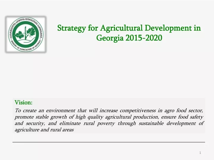 strategy for agricultural development in georgia