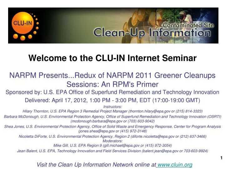 welcome to the clu in internet seminar