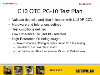 C13 OTE PC-10 Test Plan