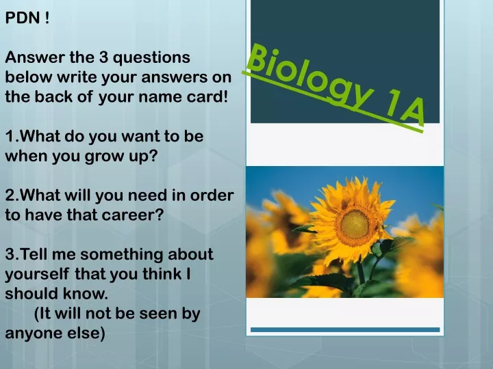 biology 1a