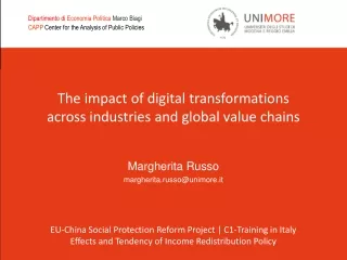 The impact of digital transformations  across industries and global value chains