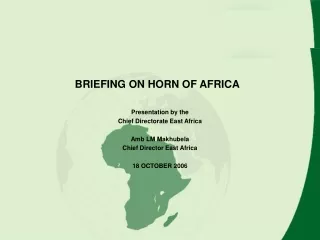 BRIEFING ON HORN OF AFRICA