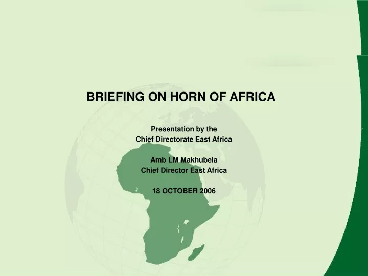briefing on horn of africa