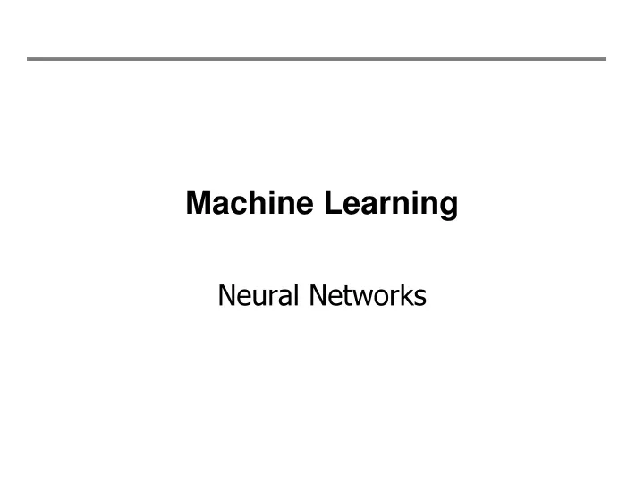 machine learning