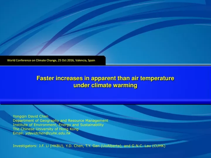 faster increases in apparent than air temperature under climate warming