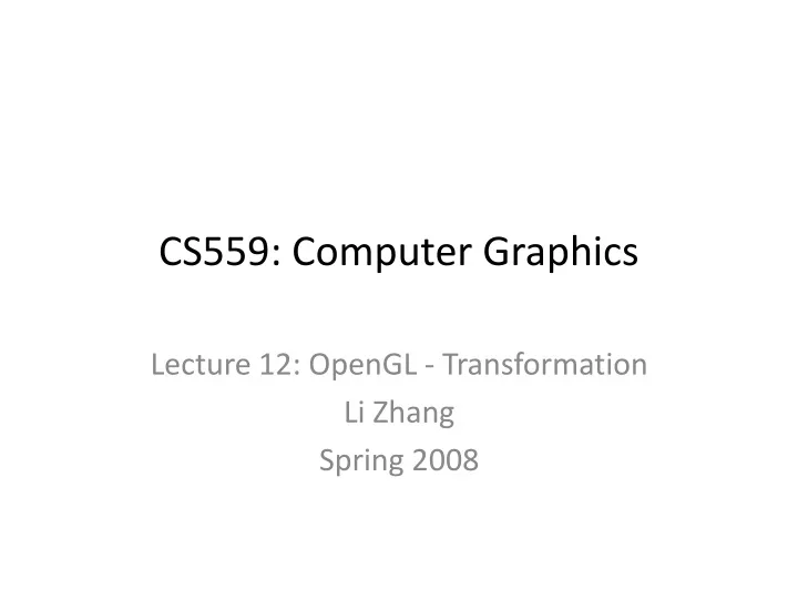 cs559 computer graphics