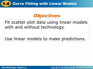 Fit scatter plot data using linear models with and without technology.