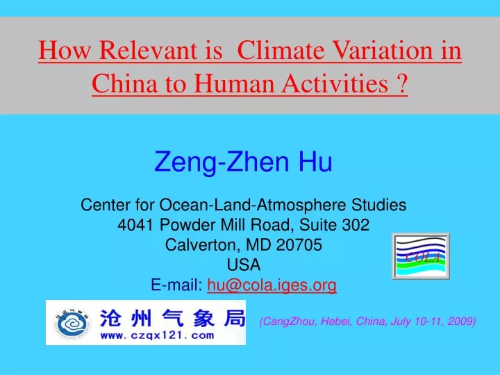 how relevant is climate variation in china to human activities