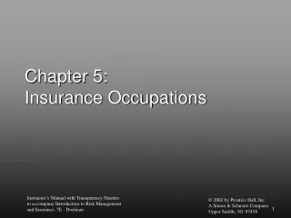 Chapter 5: Insurance Occupations