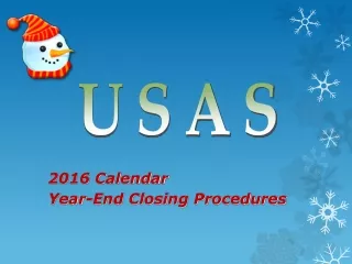 2016 Calendar  Year-End Closing Procedures