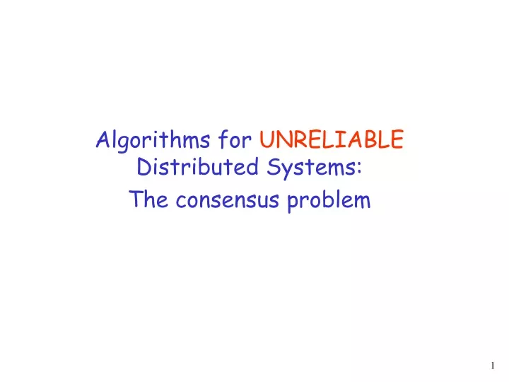 algorithms for unreliable distributed systems