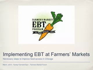 Implementing EBT at Farmers’ Markets