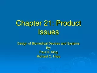 Chapter 21: Product Issues