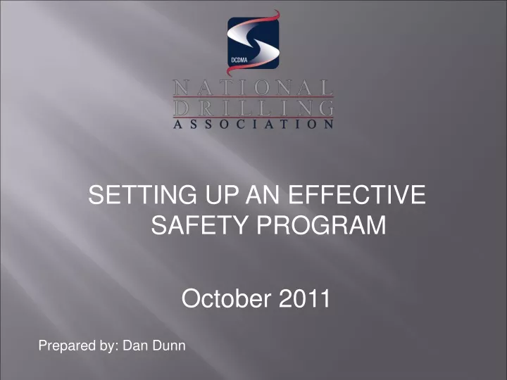 setting up an effective safety program october