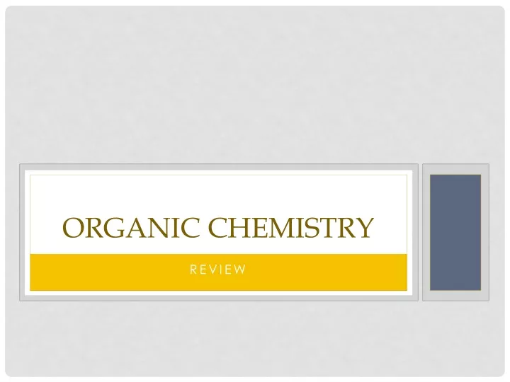 organic chemistry