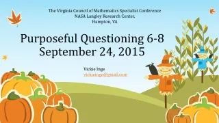 Purposeful Questioning 6-8 September 24, 2015